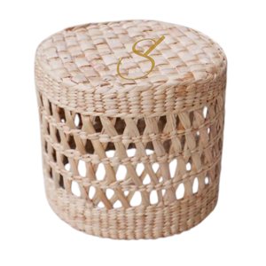 ตะกร้าเก็บของจากผักตบชวา: ตะกร้าทรงกลมสำหรับเก็บของเล่นหรือต้นไม้ - Product Image 1