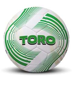 Ballon de football d'entraînement professionnel TORO SKINS en cuir PU, taille 5, rayures vertes, durable, cousu à la machine, fabriqué au Pakistan - Product Image 1