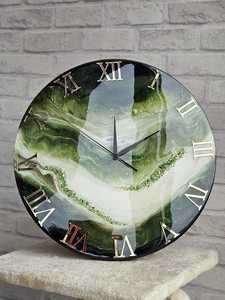 High Quality Resin Wall <b>Clock</b> Abstract Green Unique Design Handmade Resin for Home Hotel Restaurant Decorative Wedding Gift - Product Image 5