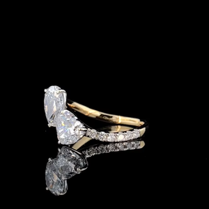 แหวนหมั้นเพชรทรงลูกแพร์และทรงหัวใจ 2 กะรัต เพชรเพาะเลี้ยง ทองคำแท้ 14K รับรองโดย IGI - Product Image 2