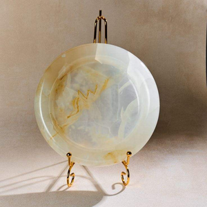 marble effect resin tray round chessboard style <b>decorative</b> <b>plate</b> serving platter modern monochrome countertop - Product Image 2