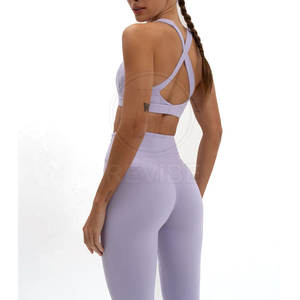 Ensemble de yoga pour femmes de haute qualité, grande taille, logo uni sur le devant, respirant, écologique, ensemble 2 pièces, best-seller, vente chaude - Product Image 2