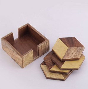 Posavasos de Madera Rústico de Forma Redonda con Mini Asa, Posavasos de Madera de Tamaño Personalizado para el Hogar y Accesorios de Cocina - Product Image 3