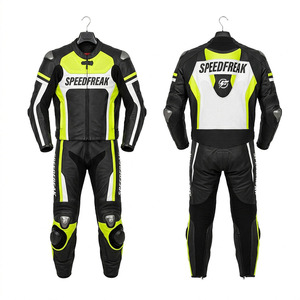 ชุดมอเตอร์ไซค์หนังแขนยาวสำหรับผู้ชาย SPEEDFREAK แบบชิ้นเดียว สีดำ เหลือง ขาว ระบายอากาศได้ดี ใช้ได้ทุกฤดู - Product Image 3