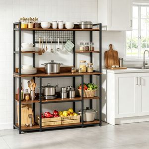 Scaffale Metallico Industriale Portatile e Pieghevole per Camera da Letto, Soggiorno, Ufficio e Garage, Stile Moderno, Scaffale da Cucina - Product Image 6