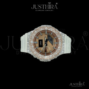 Reloj de Cuarzo Premium con Bisel Iced Out y Halo de Diamantes Moissanite VVS, Diseño de Llama, Plata, Unisex, Precio de Fábrica Imbatible - Product Image 2