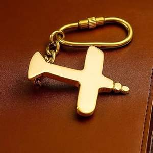 Llavero de Avión con Brújula de Latón Vintage, Hecho a Mano, con Clip de Mosquetón, Diseño Clásico de Avión, Regalo para Amantes de la Aviación - Product Image 2