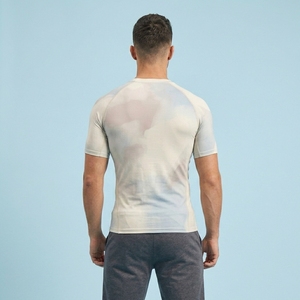 Mens Quick Dry Compression Sports Shirt Custom Half Sleeve Fitness Workout Athletic Training Top - Product Image 2
