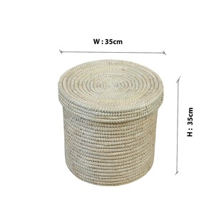 Seagrass Woven Storage <b>Basket</b> <b>with</b> <b>lid</b> Handmade Storage <b>Basket</b> Wholesale eco-friendly Made Viet Nam - Product Image 2
