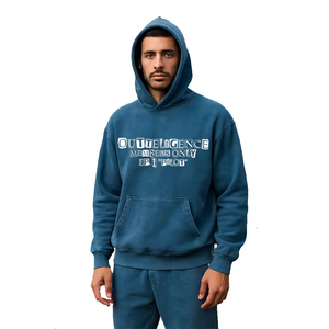 Sudadera con Capucha para Hombre, Estilo Lavado Ácido, de Alta Calidad, Personalizable, a la Moda, Cómoda, Servicio OEM, Diseño Desgastado - Product Image 2