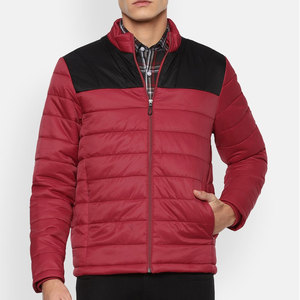 Unisex Outdoor Winter Stand Collar Puffer Jacket 100% Nylon Patchwork High Street Style <b>Warm</b> Windproof Hooded Hiking Daily Wear - Product Image 1