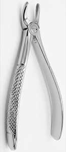 Forceps d'extraction dentaire pédiatrique ergonomique manuel de petite taille à bec de baïonnette avec poignée texturée pour molaires supérieures en acier inoxydable - Product Image 2