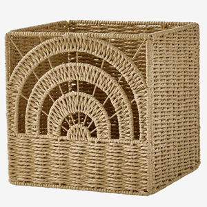 Rainbow <b>Foldable</b> Paper Rope Storage Tub Woven <b>Basket</b> Eco Friendly Organizer for Kids Room Nursery Decor Custom OEM Export - Product Image 6