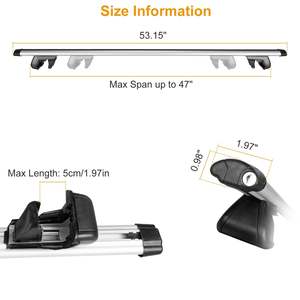 2 barras transversales de aluminio para techo de coche, portaequipajes con cerradura, carga máxima de 330 libras, compatibles con la mayoría de coches y SUVs - Product Image 5