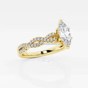 IGI/GIA <b>Lab</b> Grown Vintage Marquise Diamond Ring 14k Gold Wedding/Engagement Ring Unisex Pear <b>Lab</b> Created Jewelry for Gifts - Product Image 3