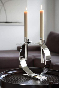 Bougeoirs en fonte or bougeoir en fil métallique vintage pour mariage fleur de lotus - Product Image 2