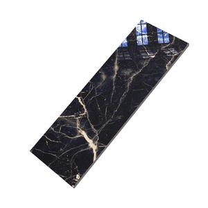 Losa de mármol de porcelana negra superbrillante, azulejos interiores de diseño moderno de gran tamaño, azulejo clásico de forma cuadrada antideslizante impermeable - Product Image 1