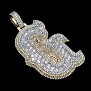 Men Charms Jewelry Iced Out Custom Hip Hop <b>Pendant</b> Lab Diamond 925 Sterling <b>Silver</b> VVS Moissanite Name Letter <b>Initial</b> <b>Pendant</b> - Product Image 1