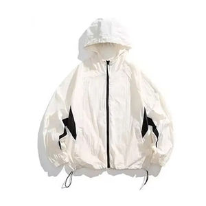 Veste coupe-vent tendance à capuche et patchwork, imperméable, style sportswear décontracté, vêtement d'extérieur athlétique, style designer, vente en gros - Product Image 1