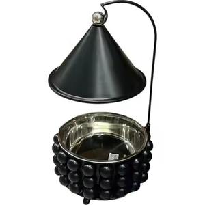 Plat à réchaud suspendu en acier inoxydable thermolaqué noir avec couvercle, chauffe-plats de buffet, support de service - Product Image 1