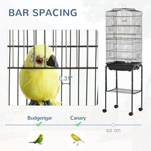 Grande Gabbia per Allevamento in Metallo con Supporto su Ruote, Cesto Portaoggetti e Accessori (XL) - Product Image 6