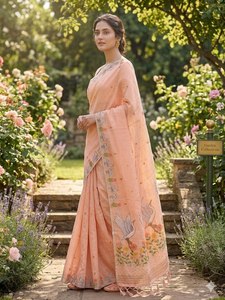 Hermoso y Lujoso Pallu con Borde Tejido Zari y Trabajo Jacquard, Sari de Seda Tradicional - Elegante Diseño Jacqu Sólido - Product Image 3