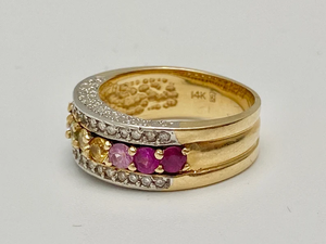 แหวนเพชรหลายเม็ดสไตล์ฮิปฮอปจาก AssayJewelers ได้รับการรับรองจาก IGI ผลิตจากเพชรที่สร้างในห้องปฏิบัติการ สำหรับผู้หญิง ทำจากโลหะผสมเคลือบทอง 14K สีรุ้ง สามารถสวมซ้อนกันได้ ขนาด 7 1/4 US - Product Image 3