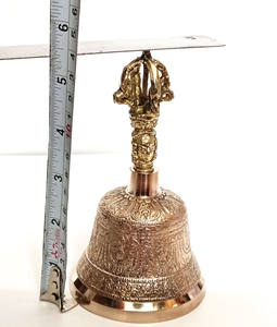 Campana Tibetana Artesanal para Meditación con Mango de Vajra, Campana de Latón para Oración, Yoga, Sanación y Rituales Espirituales - Product Image 3