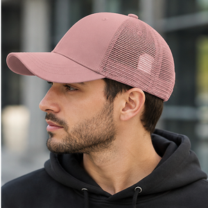 Casquette Trucker en Toile à 6 Panneaux avec Visière Courbe et Maille Frontale pour Adulte, Printemps-Été, Fermeture Snapback, Faible MOQ, Personnalisable, Vente en Gros - Product Image 5