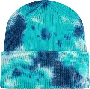 Bonnet d'hiver chaud 100 % acrylique de haute qualité, multicolore, tricoté, avec revers, motif tie-dye et motifs de personnages, idéal pour la plage - Product Image 2