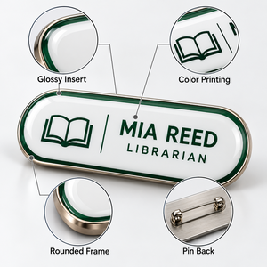 Placa de Identificación Personalizada, Etiqueta de Nombre Metálica para Uniformes de Personal Corporativo, Fabricante de Logotipos Personalizados - Product Image 3