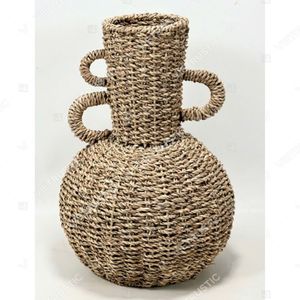Cesta de Almacenamiento Ecológica de Fibra Natural Tejida con Asa, Forma Geométrica, Decorativa, para el Suelo, Colección Jug - Product Image 5