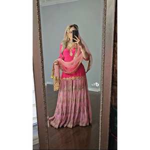 Nouveau haut de soirée de créateur, Sharara Plazzo et Dupatta UC-(1172) - Product Image 2