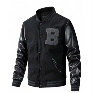 Chaqueta Varsity de Algodón Transpirable Personalizada para Mujer, Diseño de Parche Legendario Fearless en Marrón y Blanco, Ropa Urbana de Invierno OEM - Product Image 1
