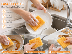 Éponge de cuisine en nylon souple, tampon à récurer absorbant pour la vaisselle, les verres et les ustensiles de cuisine - Product Image 1