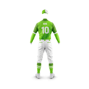 Conjunto de Uniforme de Béisbol para Hombre, Jersey Verde, Pantalones Blancos, Manga Larga, Absorbe la Humedad, Corte Regular, para Todas las Temporadas, Impresión Sublimada - Product Image 2