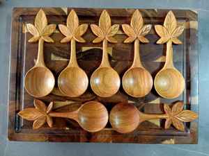 Cuillère à thé en bois du Vietnam, faite à la main, petit ustensile de cuisine, vaisselle en bois naturel du Vietnam - Product Image 5