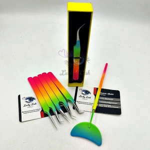 แหนบสีสันสดใสที่มีด้ามจับเรียบและเพชร | แหนบสแตนเลสสำหรับต่อขนตาฉลากตามสั่ง - Product Image 3