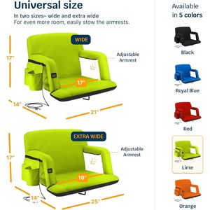 <b>Heated</b> Reclining Stadium Seat with <b>Back</b> Support <b>for</b> Bleachers - Product Image 6