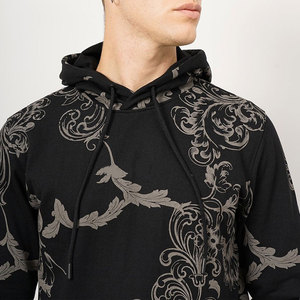Sudadera con Capucha para Hombre, Estampado Negro, Corte Regular, Tejido de Punto, Ropa Casual de Otoño, Sudaderas con Capucha y Sudaderas de Algodón Jersey para Hombre - Product Image 6