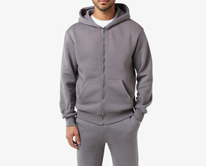 Plain Blank Solid Lightweight <b>Polyester</b>/Cotton Fleece Streetwear Winter Tracksuit Men Half-zip Hoodie Sweatshirt Casual <b>Jogger</b> - Product Image 2