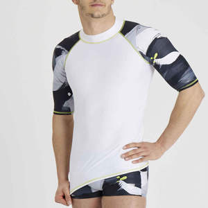 Camiseta Deportiva de Compresión de Manga Tres Cuartos para Hombre, Blanca, Negra y Verde Oliva, con Estampado por Sublimación, de Secado Rápido, para Fitness y Deportes - Product Image 2