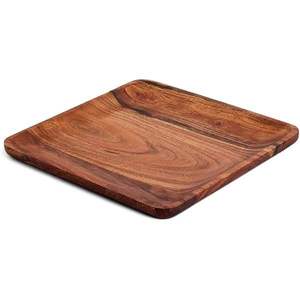 Assiettes en bois traditionnelles faites à la main, collection d'assiettes en bois léger, assiettes en bois dur exotique - Product Image 1