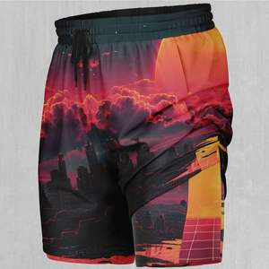 Pantalones Cortos Casuales de Moda Urbana para Hombre, con Cintura Cómoda, para la Temporada de Verano, 100% Poliéster con Estampado por Sublimación - Product Image 2