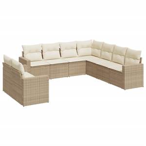 Conjunto de Sofás Grandes para Jardín en Ratán Sintético Beige con Acero con Recubrimiento en Polvo, Muebles de Exterior Premium - Product Image 2