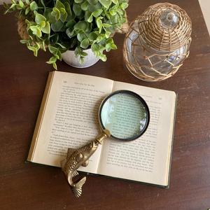 Loupe en laiton artisanale antique en forme de hippocampe, loupe nautique vintage, object décoratif de bureau, article de collection, cadeau - Product Image 6