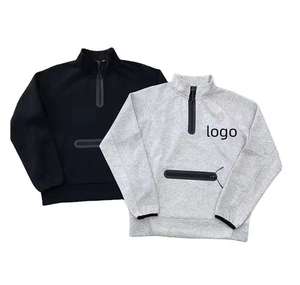 Chaqueta deportiva personalizada para hombre y mujer, de primavera y otoño, con media cremallera, manga regular, cuello alto, sudadera tipo pulóver, con cremallera cosida y capucha. - Product Image 1