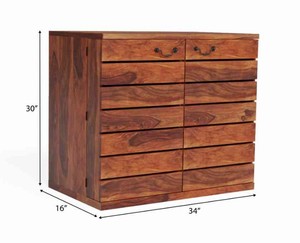 Teak Wood <b>Bar</b> <b>Cabinet</b> with Wine Storage and Glass Rack Freestanding Console for Modern Home Use - Product Image 6