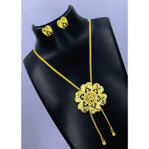 Necklace With Earrings <b>Jewellery</b> <b>Set</b> Goldplated Pure Brass High Quality Uae Dubai Necklace Design Necklace <b>Jewellery</b> <b>Set</b> - Product Image 3