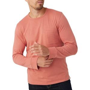 เสื้อยืดผ้าฝ้าย100% สำหรับผู้ชายเสื้อยืดลำลองแบบเรียบเสื้อยืดแขนยาวสีบล็อกสำหรับฤดูใบไม้ผลิขายส่ง - Product Image 4